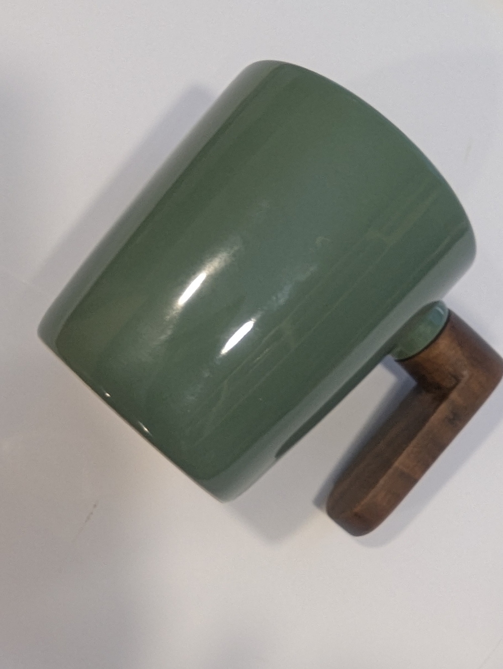 (3/30$) Phantom Chef Wood Handle Coffee Mug - Sage - Picture 6 of 6